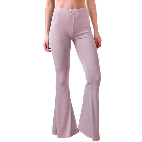 Ribbed bell bottoms - mauve purple - Picture 4 of 7